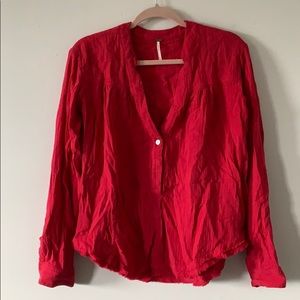 Barely worn Free People red boho blouse